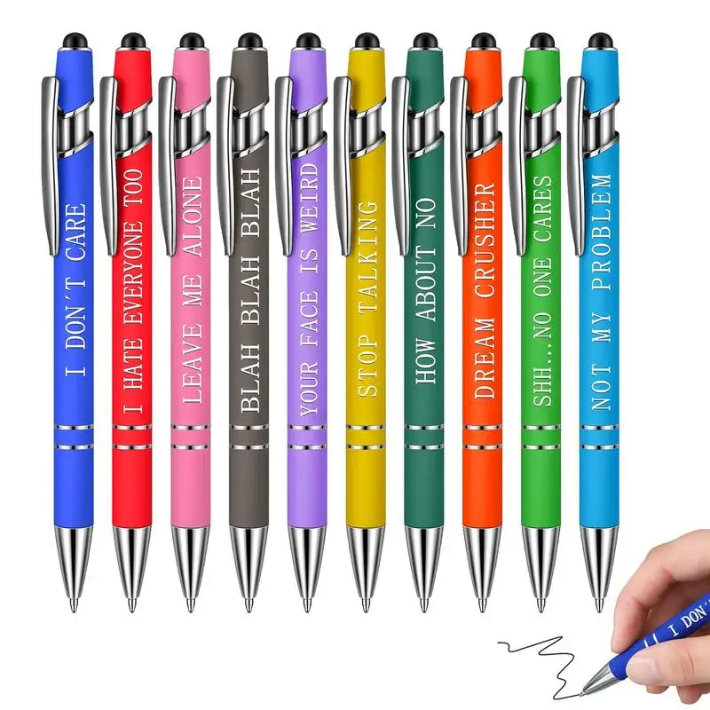 

Motivational Pens Encouraging Ballpoint Pen Set 10 Pieces Ballpoint Pens Office Inspirational Snarky Screen Touch Stylus Pen