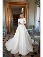 luxury gowns formal wedding dresses for women za fashion long sleeve simple backless elegant with 2022