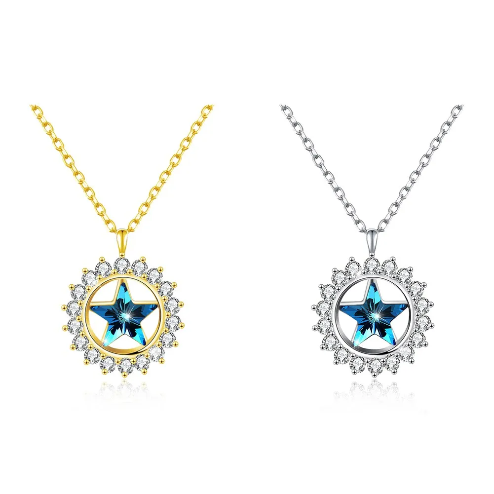 

Two-tone Sterling Silver Necklace From Swarovski Elemental Stars