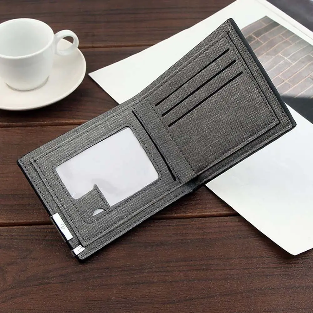 

Кошелек в подарок, бумажник для водительского удостоверения, брезентовый бумажник в деловом стиле для мужчин, тонкий кошелек в двойном стиле с идентификацией