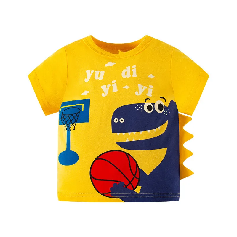 

SAILEROAD 2022 Toddler Cotton Summer T Shirt Short Sleeve Cartoon Dinosaur T-shirts Kids Tee Tops Boys Children Clothes