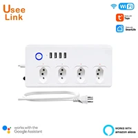 wifi smart brazil power strip with 4 outlets 4 usb ports anti surge smart home app control work with alexagoogle home by tuya