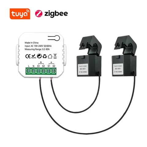 Умный измеритель энергии Tuya ZigBee, двунаправленный измеритель энергопотребления, солнечная PV система, управление через приложение
