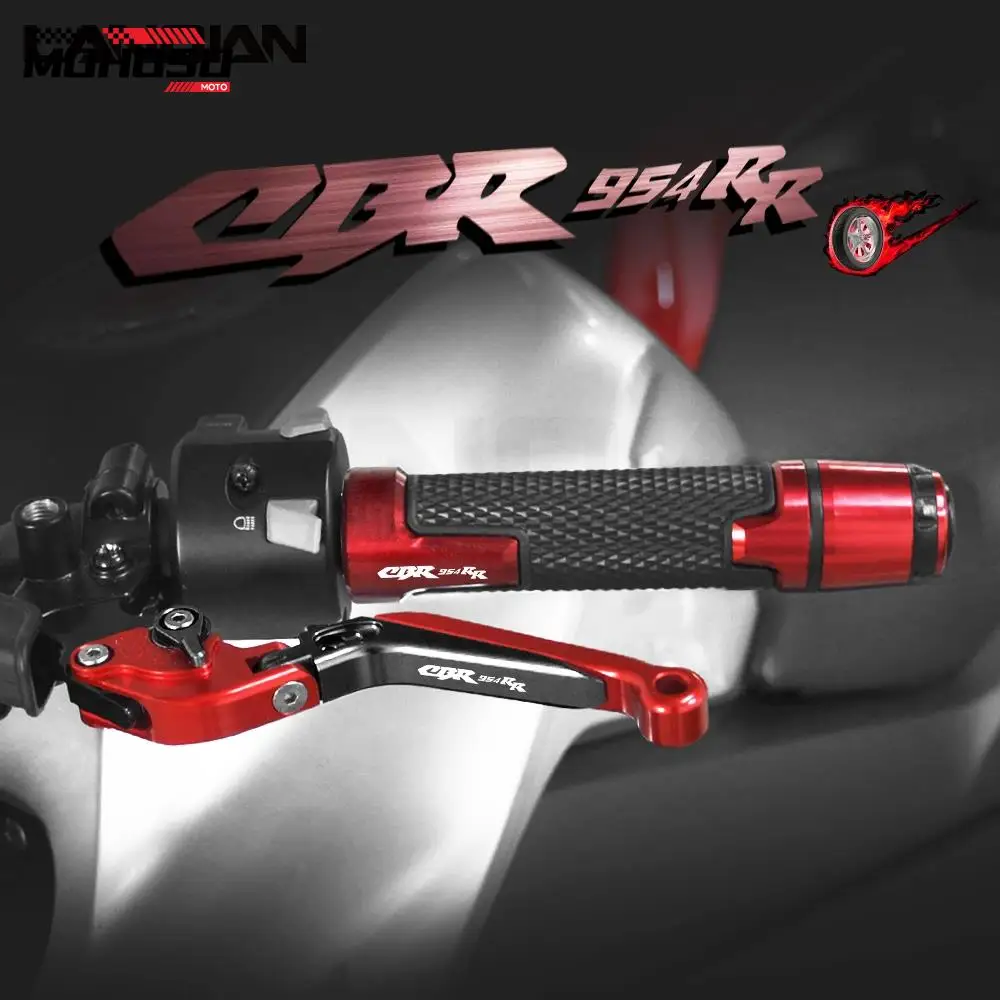 

Motorcycle Accessories Aluminum Brake Clutch Levers Handlebar Hand Grips Ends For Honda CBR954RR CBR 954 RR 2002 2003 Parts