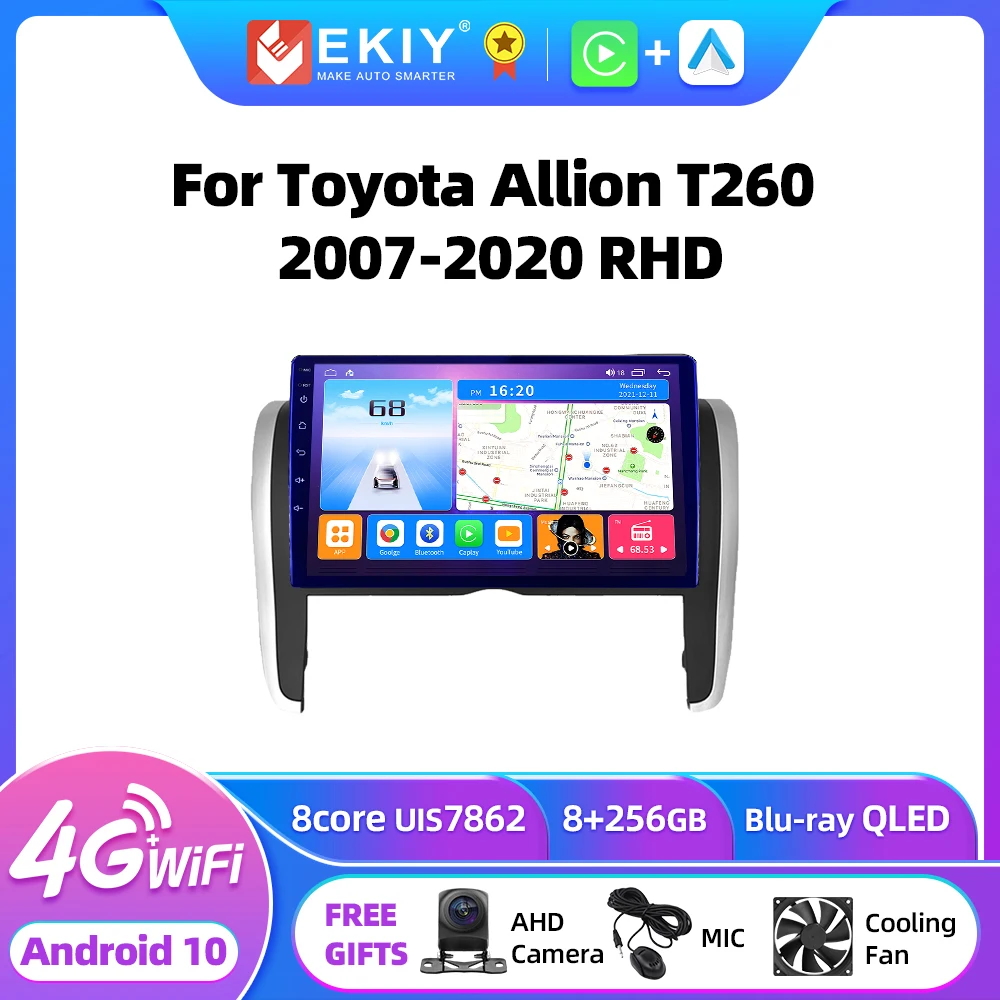 Автомагнитола EKIY T7 для Toyota мультимедийный видеоплеер без DVD-навигатора GPS T260 2007-2020