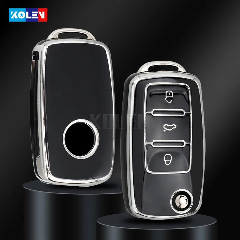 Автомобильный чехол-книжка из ТПУ для VW Volkswagen Polo Golf Passat Beetle Tiguan Skoda Octavia Kodiaq Seat Leon
