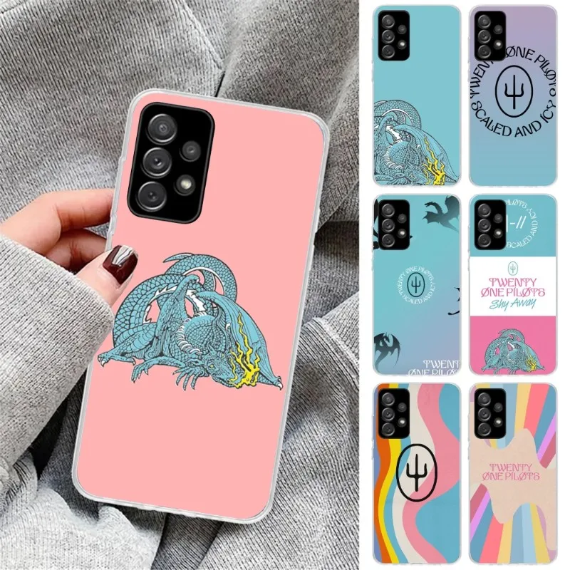 Scaled Icy Twenty One Pilots Phone Case For Samsung Galaxy S10 S21 S22 Plus Ultra A91 A51 A21S A12 Transparent Phone Cover