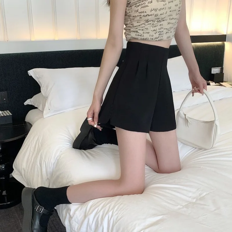 Baggy Womens Shorts High Waist Loose Mini Elastic Short Pants for Women To Wear Black Wide Korean Style Low Price Trend 2023 XL