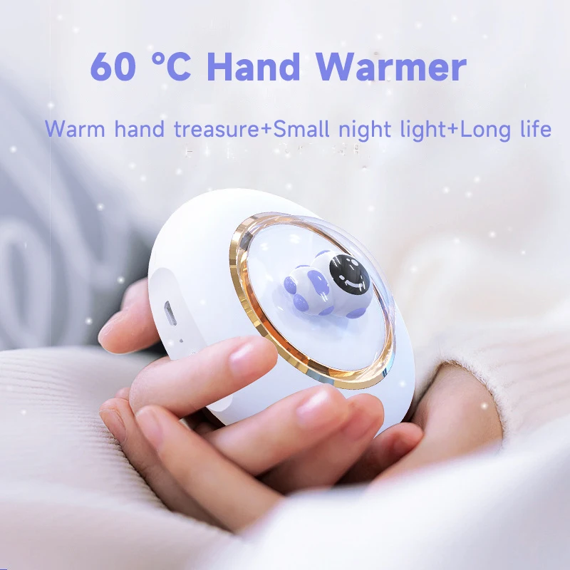 Multifunctional Hand Warmer,45-60°C Portable Heater,5V2A 4000mAh Power Bank, Long Battery Life Night Light Winter Creative Gift