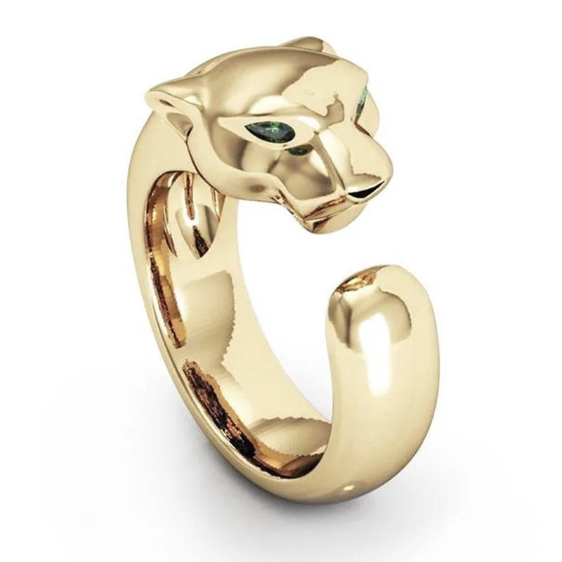 

3 Colors Unisex Ring Domineering Leopard Animal Metal Adjustable Opening Ring for Women and Men Party Jewelry Accessories