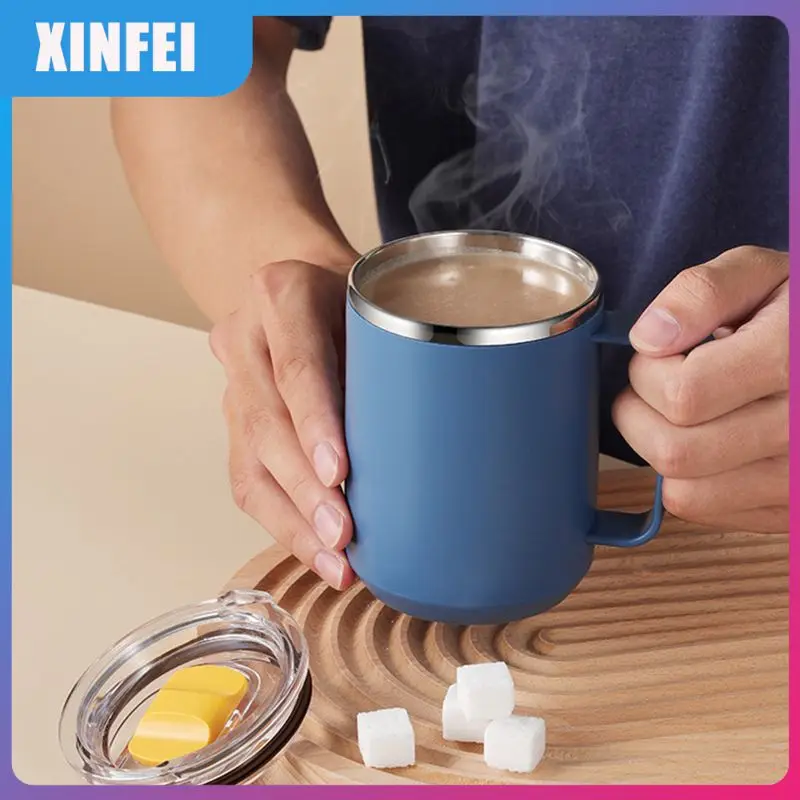 

Drinking Mug For Home Office Coffee Mugs With Handle With Lid Water Bottle Stainless Steel Teacup Wholesale Office Water Cup