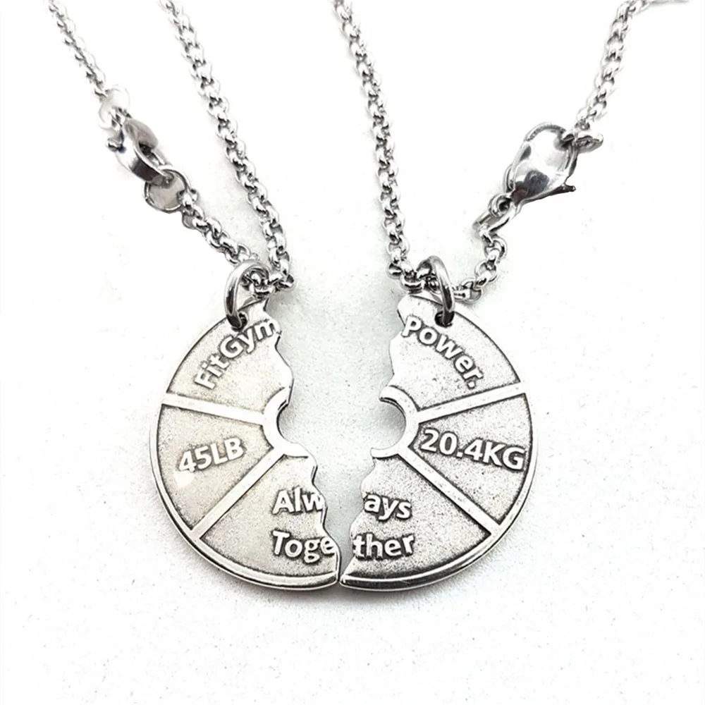 

10 пар ожерелий для пар пластина для весов I Love My Life пластина всегда вместе поднимающий вес подарки для тренажерного зала бодибилдинга фитнеса bff подарки