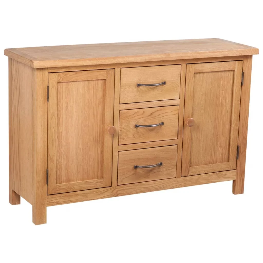

Sideboards and Buffets Cabinet with Storage Modern Decor with 3 Drawers Solid Oak Wood 43.3"x13.2"x27.6"