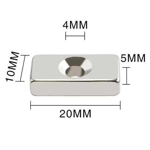 Неодимовый магнит, 20x10x5-4мм, 5 шт