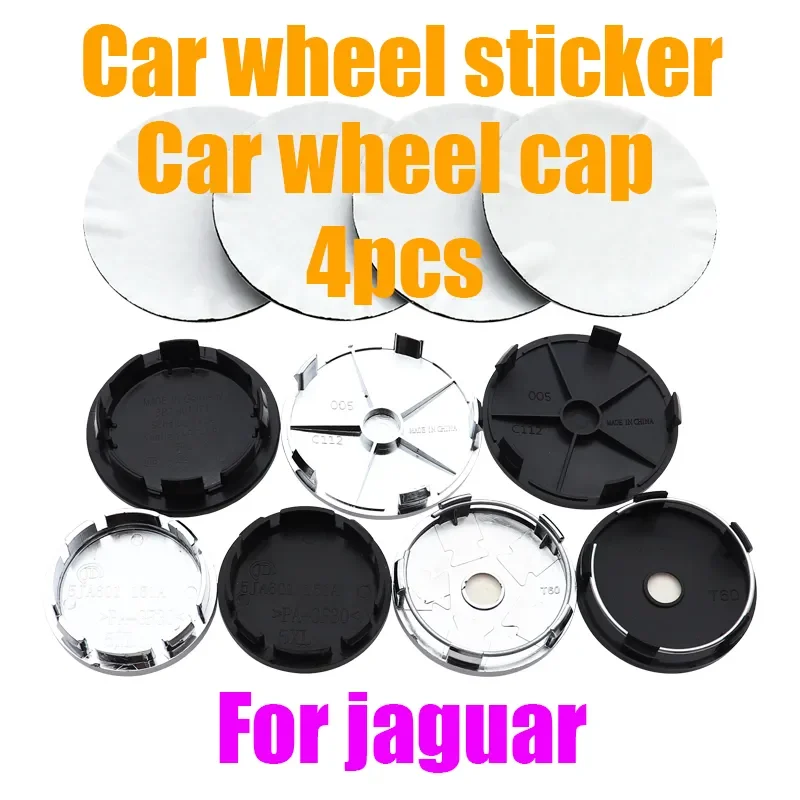 

4pcs 3D 68mm 65mm 60mm 56mm Car Rim Refit Badge Covers for Jaguar Logo Emblem Wheel Center Hub Cap Decoration Sticker Accessorie