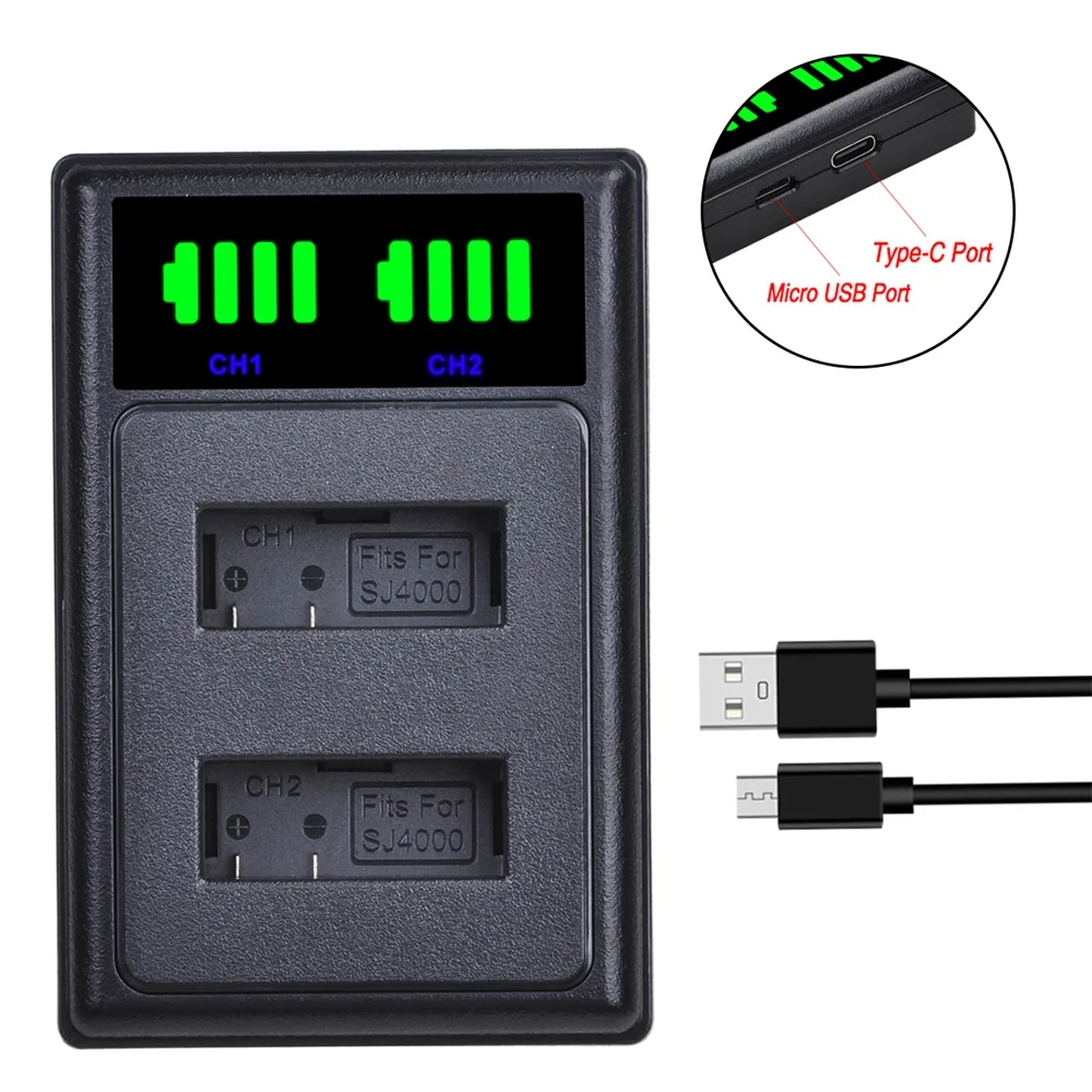 Аккумулятор PG1050 емкостью 1180 мАч для SJCAM SJ4000 SJ4000WIFI SJ5000WIFI SJ5000PLUS SJ6000 WIFI M10 SJ9000 EKEN H8 R H9