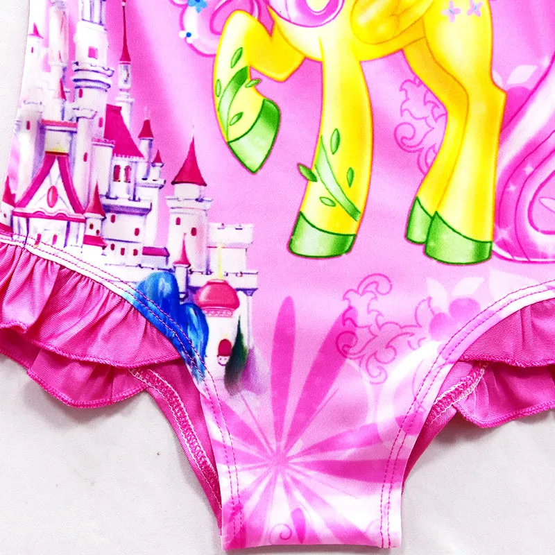 Новинка цельный бикини для маленьких девочек с принтом единорога платье