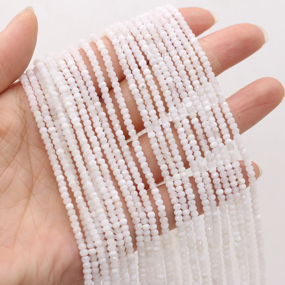 

Натуральный лунный камень, маленькие бусины, Круглые граненые бусины-разделители для изготовления ювелирных изделий, браслетов, ожерелий, ...