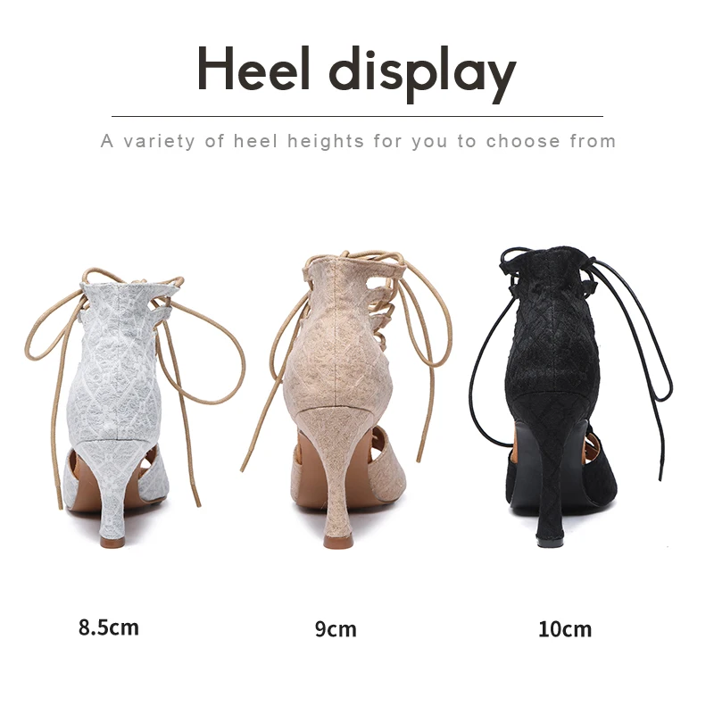 DKZSYIM Stilettos Women Dancing Shoes High Heels Salsa Dance shoes Mesh Women's Fashion party dance shoes Ballroom 7.5/8.5/9/10