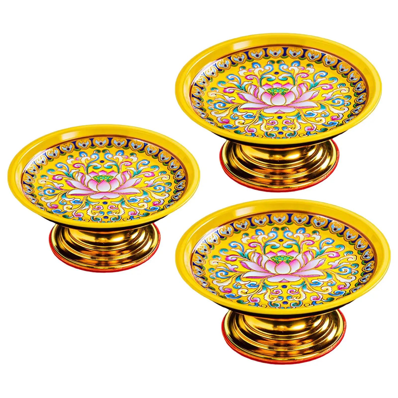 

Temple Tray Stable Base Easy to Fill Decorative Gift Buddhist Fruit Plate
