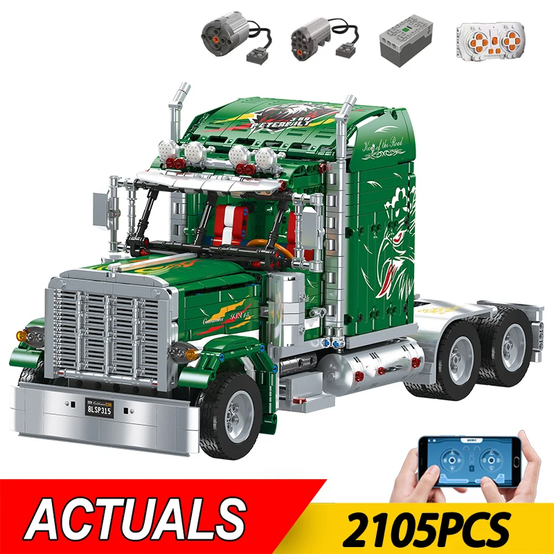 Новинка 2105 шт. технический Радиоуправляемый Американский полуприцеп