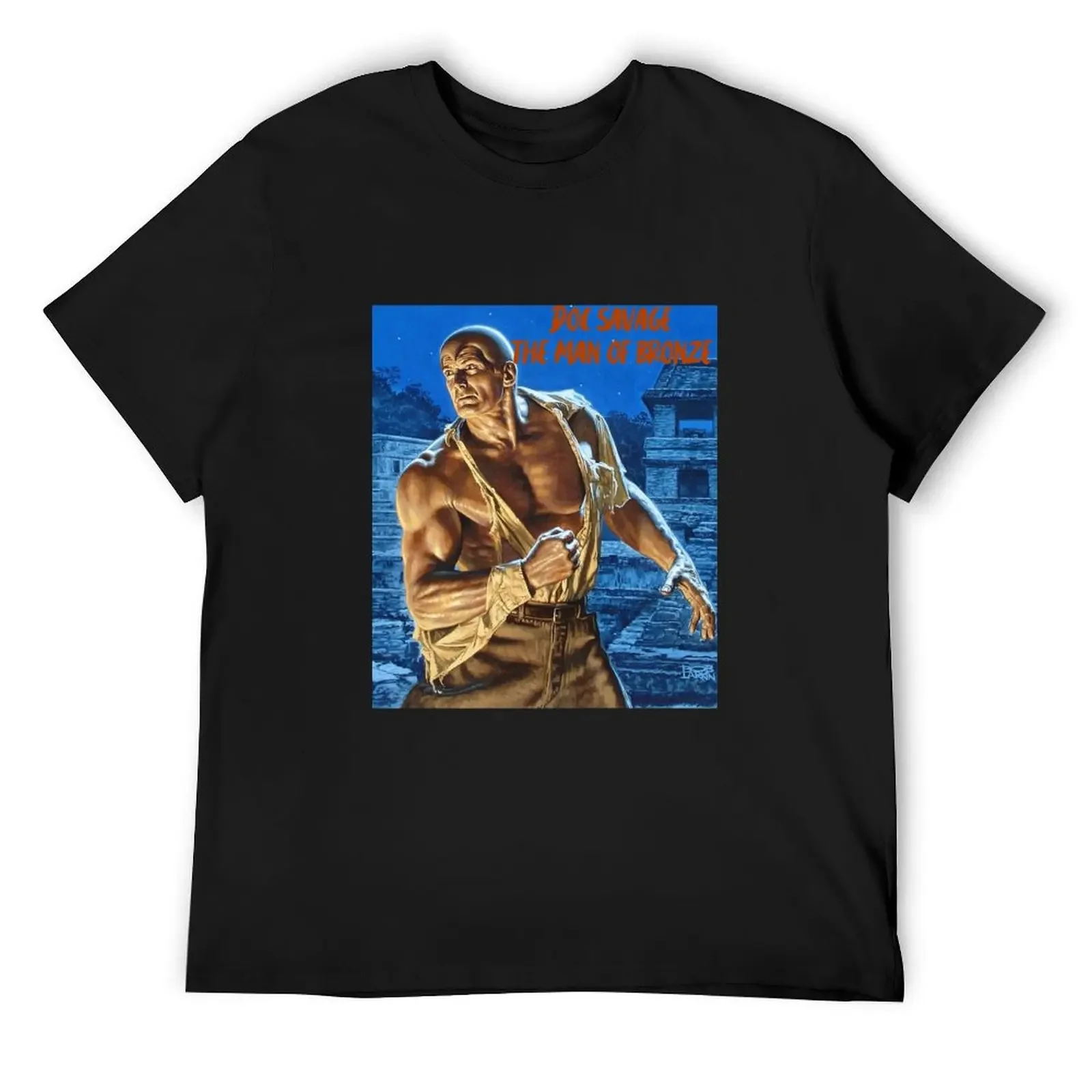 Фото Футболка Doc Savage The Man of Bronze, таможенный дизайн, ваша собственная блузка, простые черные футболки для мужчин №1