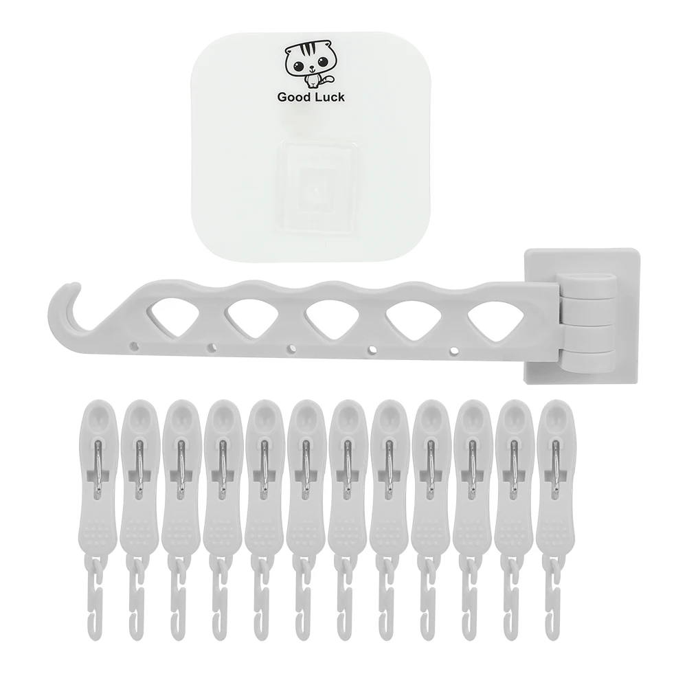 

Clothes Hanger Travel Hanging Tool Windproof Multi-function Folding Plastic Hanger Storage Racks Clothes Drying Rack Portable