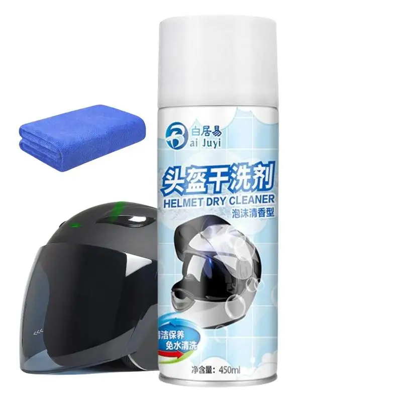 

Helmets Dry Cleaner Motorcycle Helmets And Visor Cleaner No Water Wash Odor Eliminating Spray For Bike Helmets Goggles Shoes