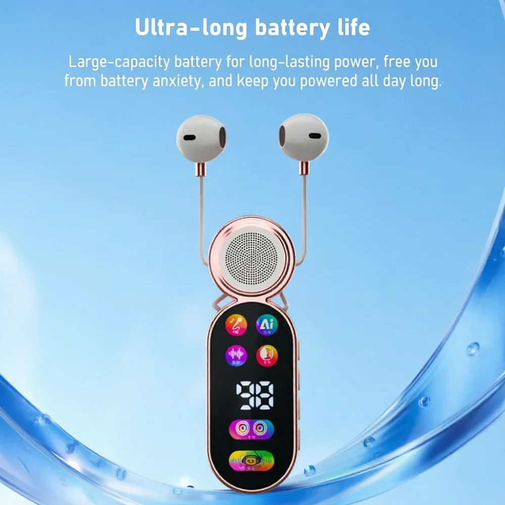 Фото Наушники KEBIDUMEI Bluetooth 5.4 с функцией динамика, мини-наушники с динамиком, портативные наушники-колонки, наушники-вкладыши с LED-дисплеем №4