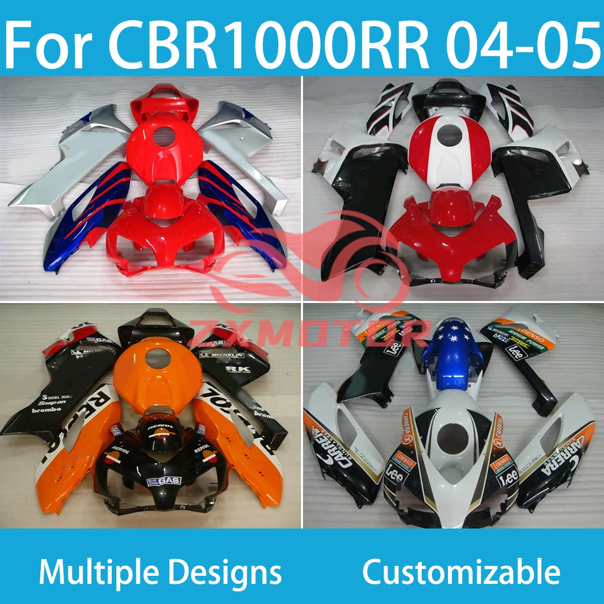 CBR 1000RR 04 05 Комплект обтекателей из АБС-пластика для HONDA CBR1000RR 2004 2005 кузов мотоцикла