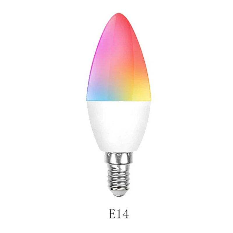 

Voice Control Tuya Bulb Lights App Remote Control Timer Smart Bulb Wifi Bluetooth E14 E12 Rgb Colorful Lights Smart Home
