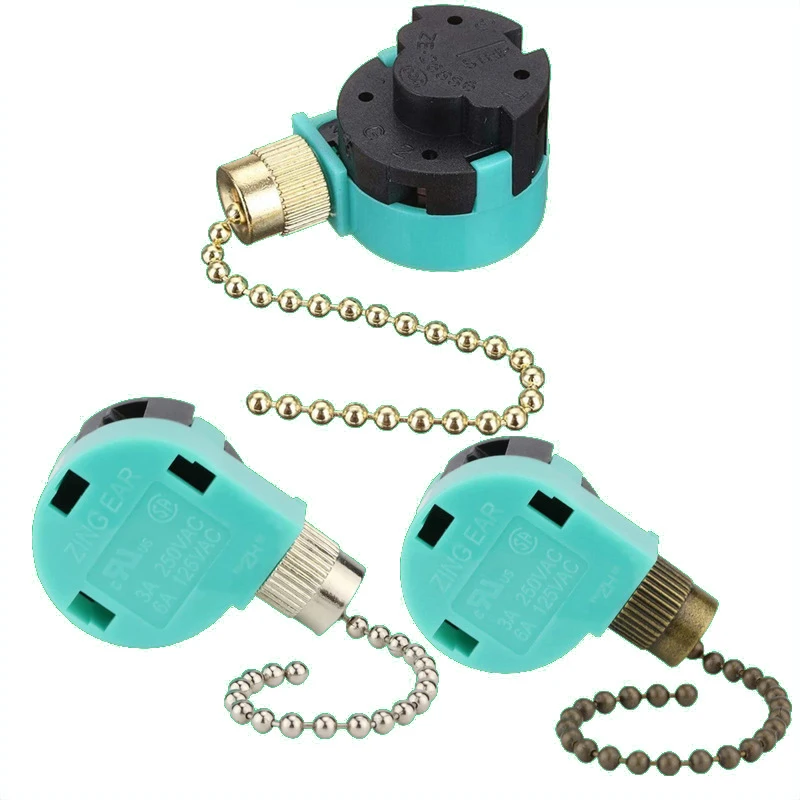 

Ceiling Fan Switch 3 Speed 4 Wire ZE-268S6 Fan Pull Chain Speed Control Switch