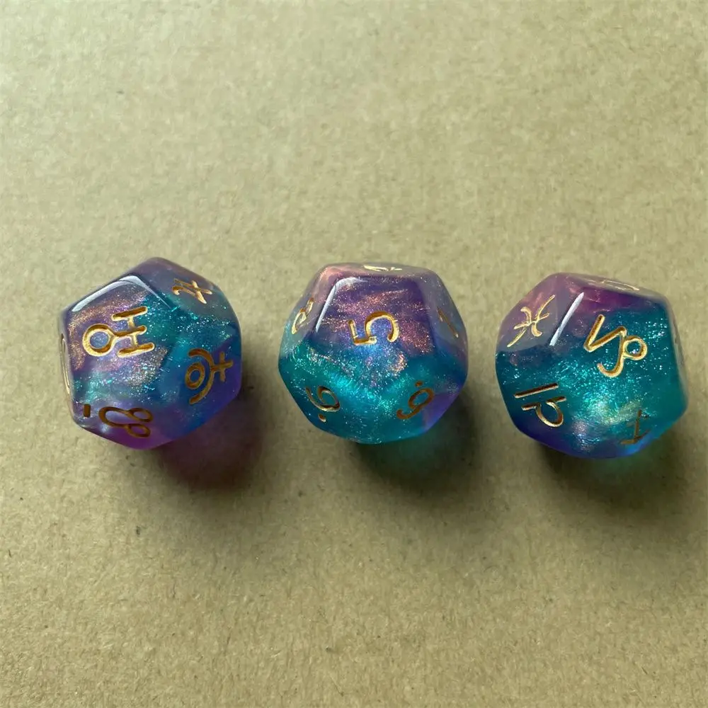 

Leisure Entertainment Toys Game Accessory 12-Sided Multifaceted Divination Constellation Dice Set Astrology Tarot Card