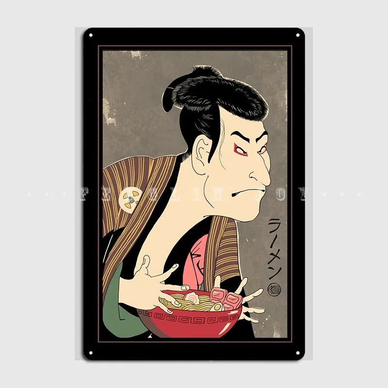 

Рамен Ukiyo E, металлический знак, Настенная роспись, клубный бар, Настенный декор на заказ, жестяной знак, плакат