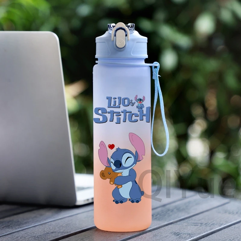Фото Рюкзак Lilo Stitch для девочек, 2 шт., 750 мл, большая емкость, уличная чашка для воды, бутылка для воды, женский школьный рюкзак Mochila для подростков №4