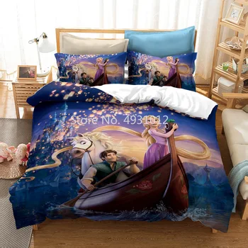 Duvet Cover Set Disney Aladdin's Magic Lamp Jasmine 3D Single Queen King Size Bedding Set Pillow Cases Baby Children Gift