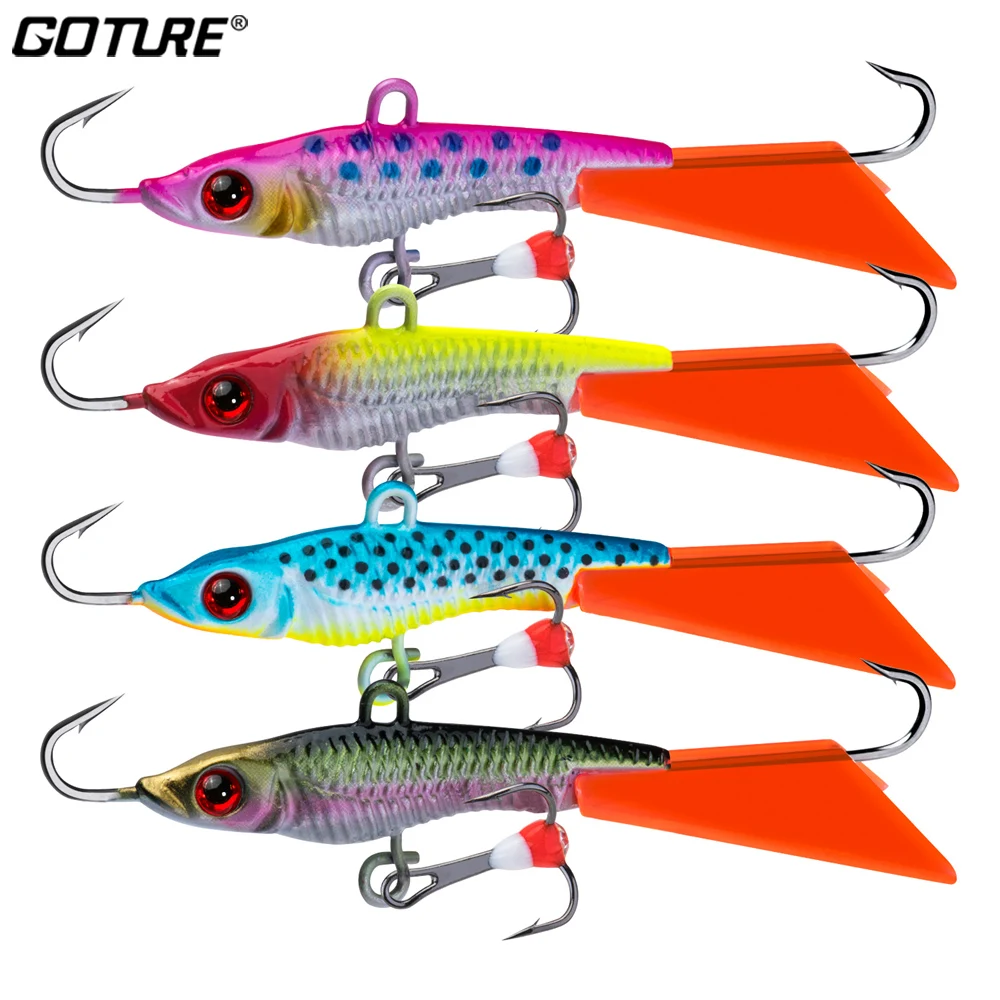 

Goture 4pcs/Set Ice Fishing Lure 17.2g 7.9cm Winter Fishing Balancer Artificial Bait Jig Wobbler for Pike Carp Fishing Tackle