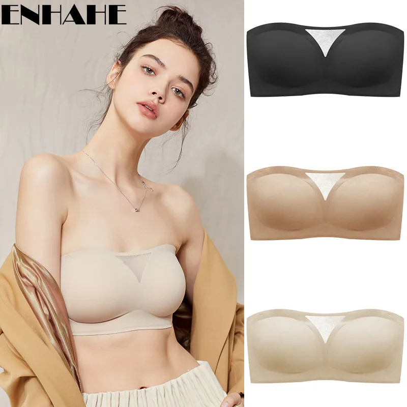

Half cup strapless tube top one piece seamless underwear ladies bra invisible gather non-slip bra
