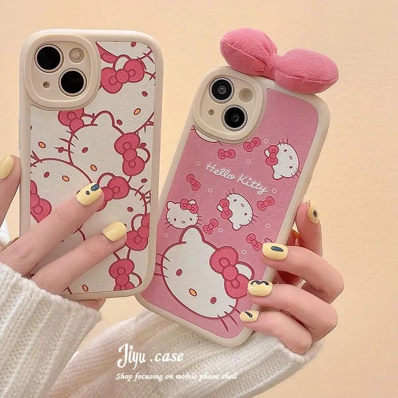 

Милый плюшевый чехол Sanrio Hellokittys Mymelody с героями мультфильмов, милый чехол для Iphone 13Promax 12Xr, противоударный чехол для девочек, подарок на день р...