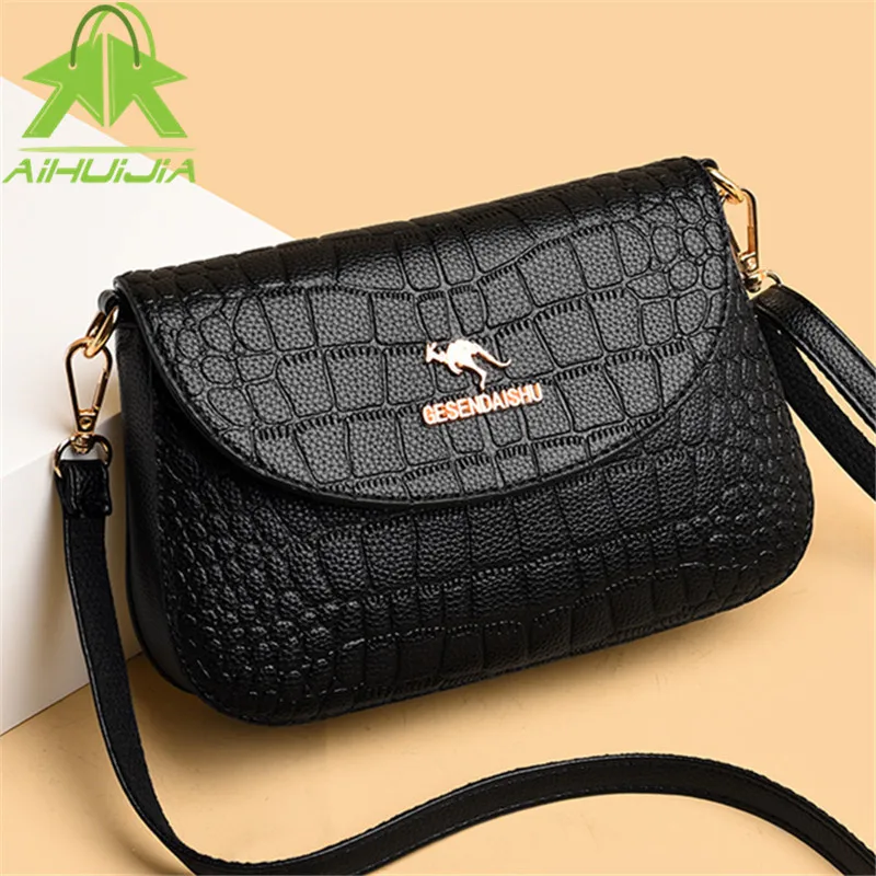 

Fashion Wild Simple Messenger Bags Stone Pattern Womens Shoulder Bags 2022 New High Quality Pu Leather Women Handbag and Purse