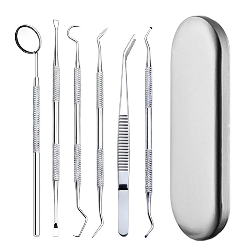 Professional Dental Tools Plaque Remover for Teeth, Dental Hygiene Kit, Stainless Steel Oral Care Cleaning Tools Set