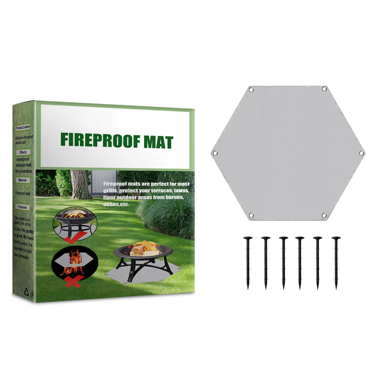 

Camping Fireproof Grill Mat Cloth Flame Retardant Heat Insulation Pad Waterproof Fire Pit Ember Mat For Outdoor Picnic Barbecue