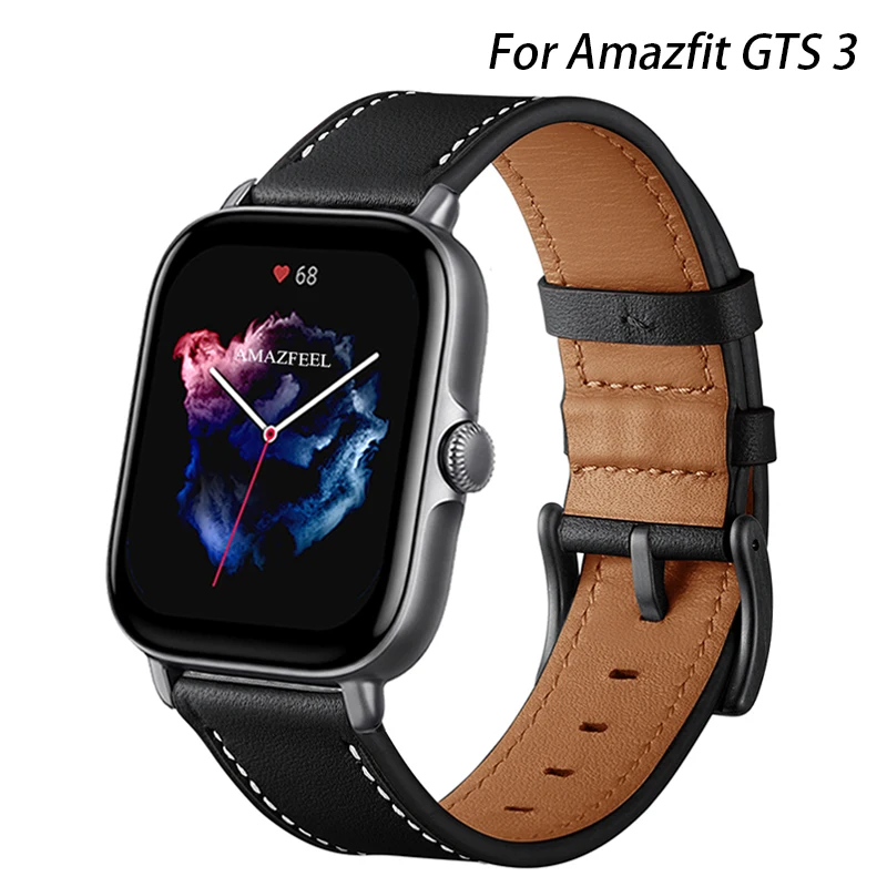 

For Amazfit GTS 3 Belt Genuine Leather Bracelet for Huami Amazfit GTS 3 2 2e mini Wristband for Amazfit Bip U Pro S Lite Strap