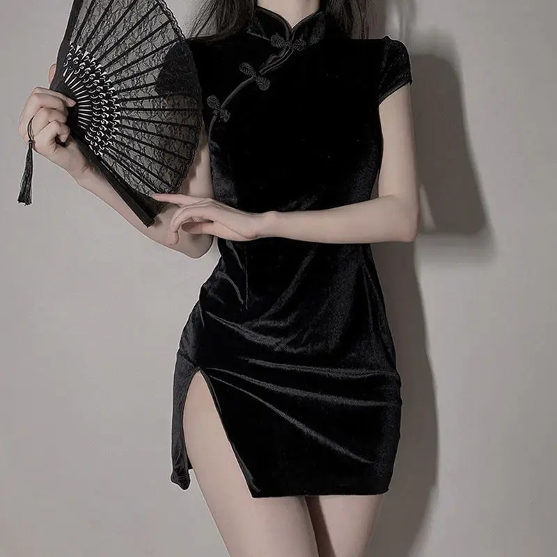 Чонсам для молодых девушек новый год осень улучшенное облегающее платье