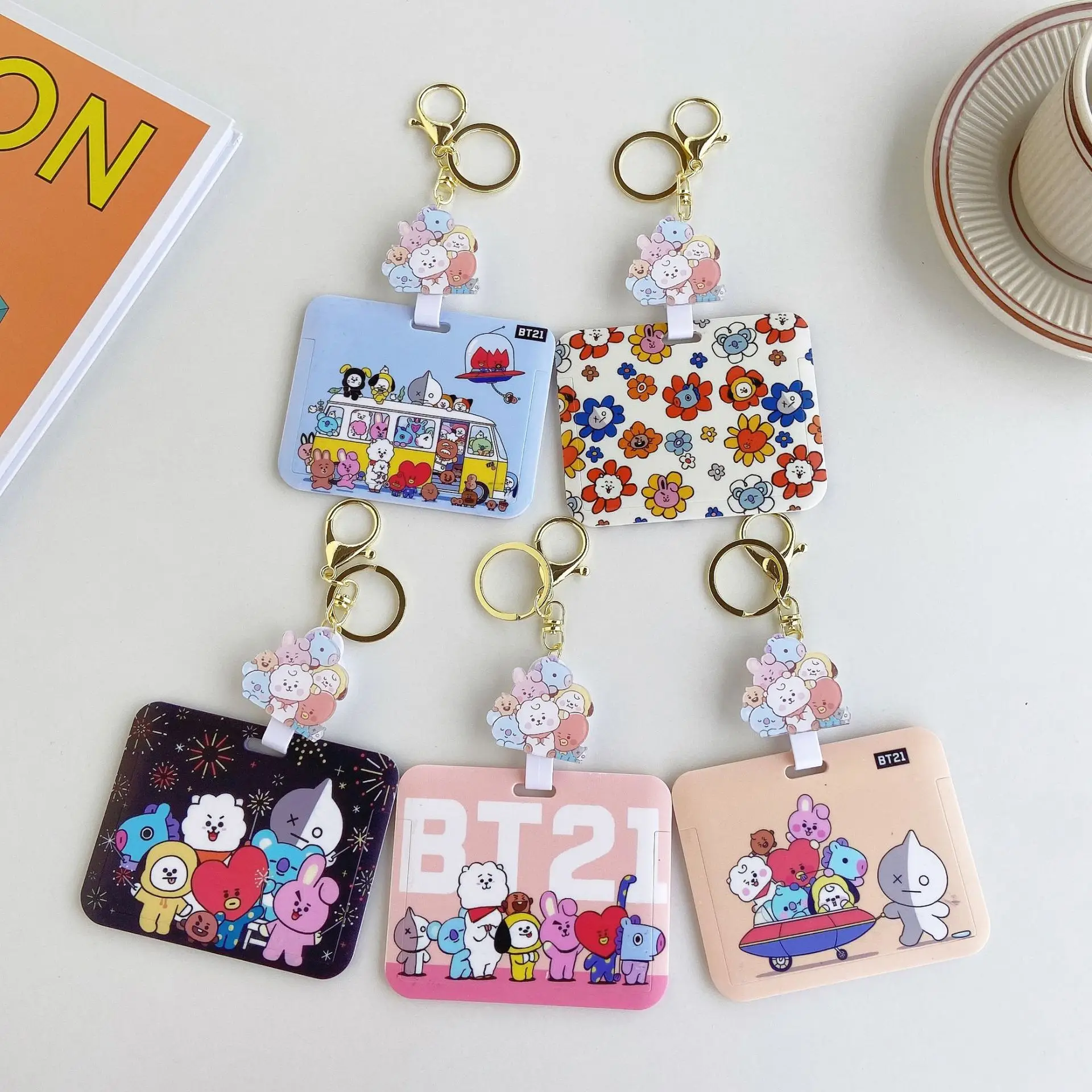 

New BT21 Kawaii Cartoon series horizontal card set campus meal card ID card work card anti-lost card student gift girl heart