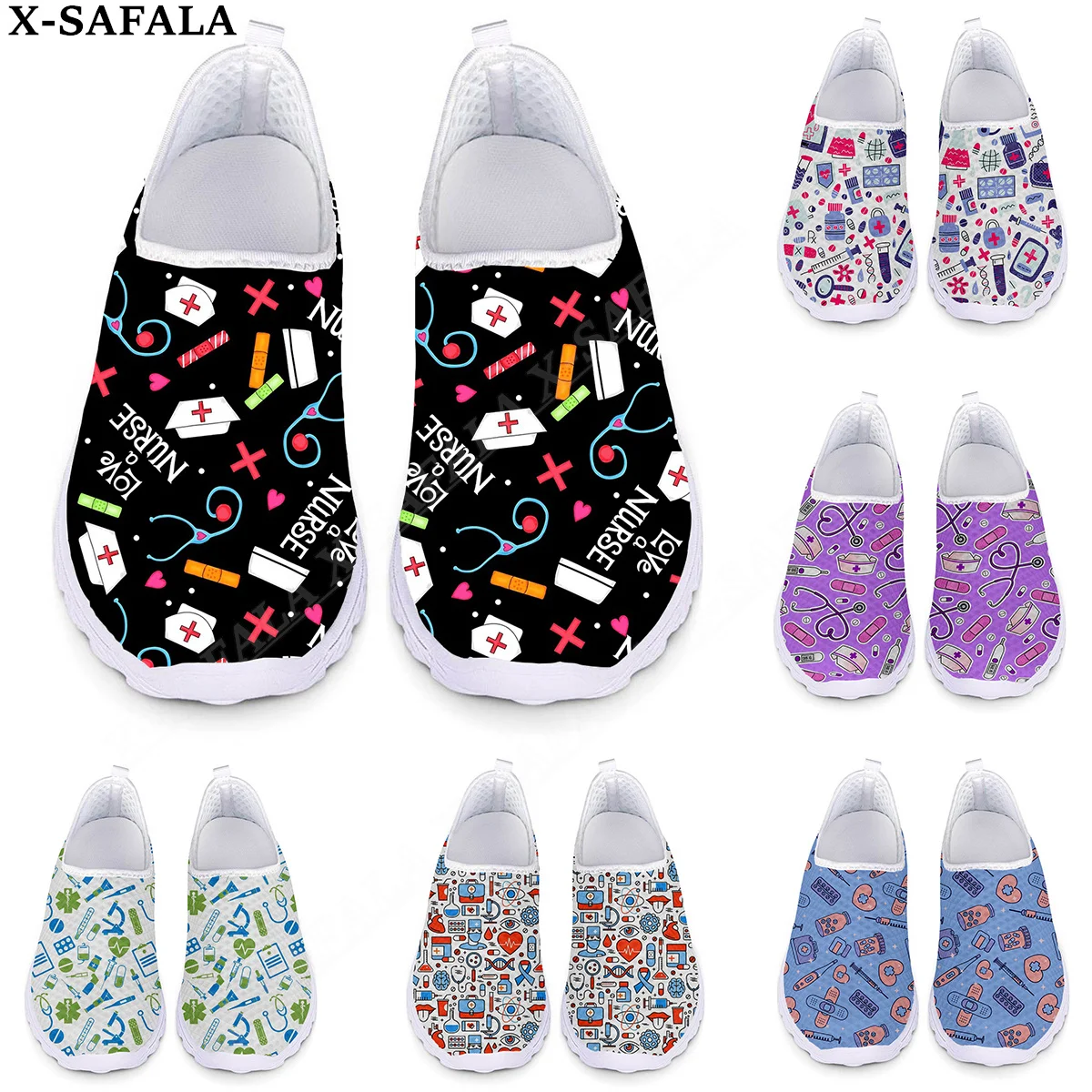 

Cartoon EMS EMT Nurse Print Women Shoes Lightweight Comfortable Casual Shoes Women Sneakers Breathable Flats Shoes-4