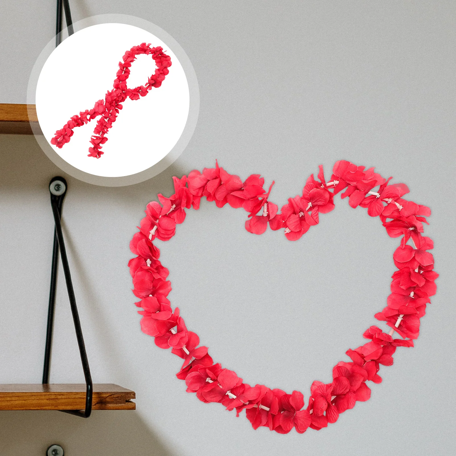 

10 Pcs Artificial Wall Flower Wisteria Red Garland Hanging Flowers Wreath Artificial Flower Silk Flower Wall Decor