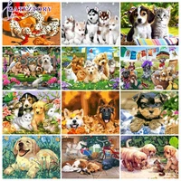 gatyztory dog paint by numbers kits on canvas animals diy frameless 60x75cm oil painting by numbers hand painting home decor