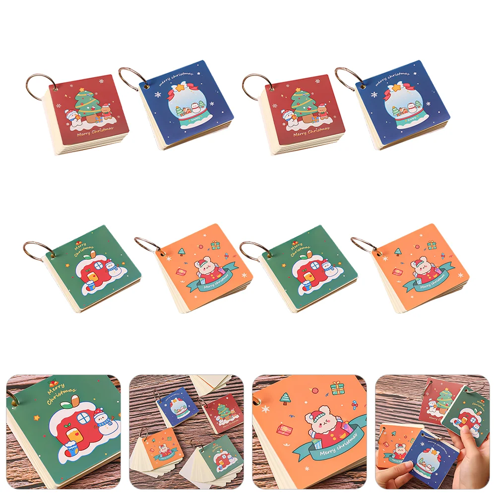 

8pcs Christmas Theme Pocket Notepads Lovely Cartoon Notepads Christmas Gift