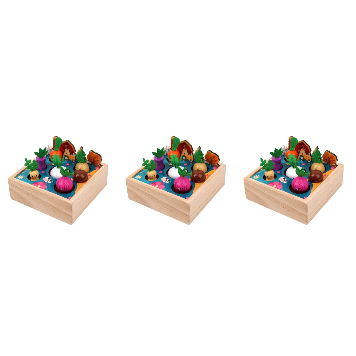 

3 Sets Children Farm Carrot Harvest Kids Puzzle Kids Learning Plaything